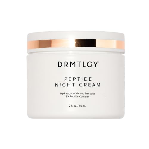 DRMTLGY Peptide Night Cream, Anti-Aging Face Moisturizer with Ceramides & Peptides, Hydrating & Firming Night Cream for All Skin Types (2 oz)