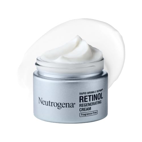 Neutrogena Rapid Wrinkle Repair Retinol Face Moisturizer, Fragrance Free, Daily Anti-Aging Face Cream with Retinol & Hyaluronic Acid to Fight Fine Lines, Wrinkles, & Dark Spots, 1.7 oz