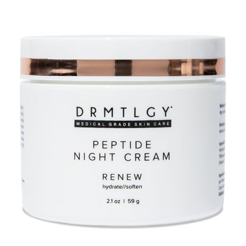 DRMTLGY Peptide Night Cream, Anti-Aging Face Moisturizer with Ceramides & Peptides, Hydrating & Firming Night Cream for All Skin Types (2 oz)