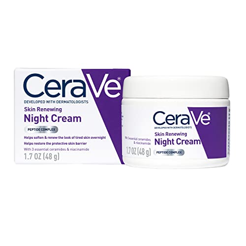 CeraVe Night Cream, Facial Moisturizer with Peptides & Niacinamide, 1.7oz | Anti-aging Face Cream, Skin Care with Hyaluronic Acid, Night Cream for Men & Women, Daily Non-Comedogenic Face Moisturizer