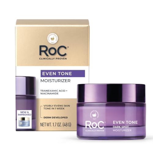 RoC Even Tone + Lift Moisturizing Night Cream, (New Look, Same Formula), Anti Aging, Formula for Dark Spots & Discoloration, Hydrating Skin Tone Corrector for Face & Neck (Packaging May Vary) - 1.7 oz