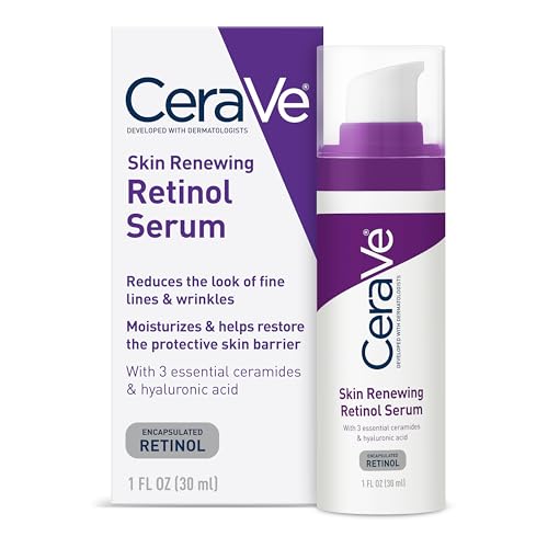 CeraVe Retinol Serum for Face with Niacinamide & Hyaluronic Acid, 1oz | Anti-aging Serum, Gentle Skin Care with Encapsulated Retinol & Ceramides, Brightening Serum, Fine Lines & Wrinkles Treatment