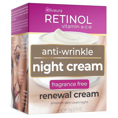 LIVAURA Retinol Night Cream – Anti Aging Face Cream for Women, Retinol Night Moisturizer for Face, Wrinkle Creams & Hydrating Facial Creams for Mature Skin, Reduce Fine Lines And Other Signs of Aging