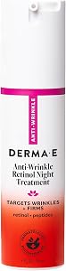 Derma E Anti-Wrinkle Retinol Night Treatment Lotion for Face & Neck, 1 Fl Oz, Peptides