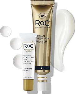 RoC Retinol Correxion Value Set Duo, Deep Wrinkle Anti-Aging Night Face Cream + Under Eye 