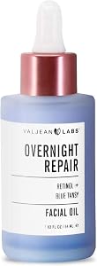 Valjean Labs Overnight Repair Facial Oil | Retinol and Blue Tansy | Helps to Even Skintone