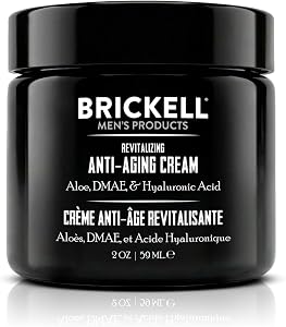 Brickell Men's Revitalizing Anti-Aging Cream For Men, Anti Wrinkle Night Face Cream To Red