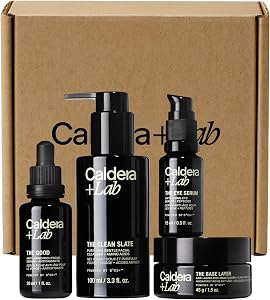 Caldera + Lab Men’s Anti-Aging Skincare Kit – The Regimen Rich + Eye Defense: Cleanser, Mo