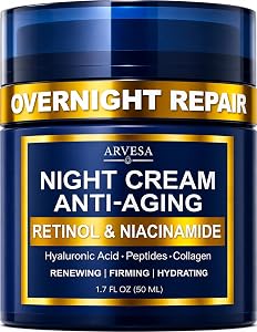 Night Cream for Women Anti Aging - Night Moisturizer for Face with Retinol, Peptides, Niac